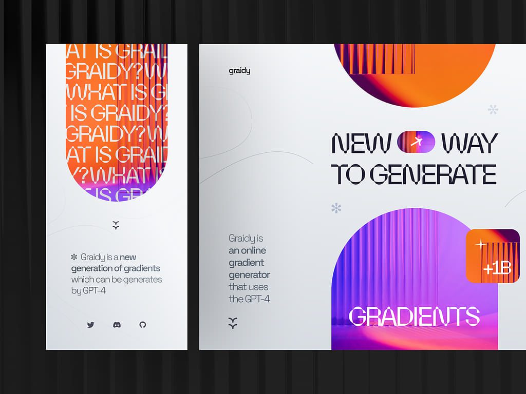 Graidy :: AI Gradient Generator نمونه طرح دارای گرادینت هلوگرافیک