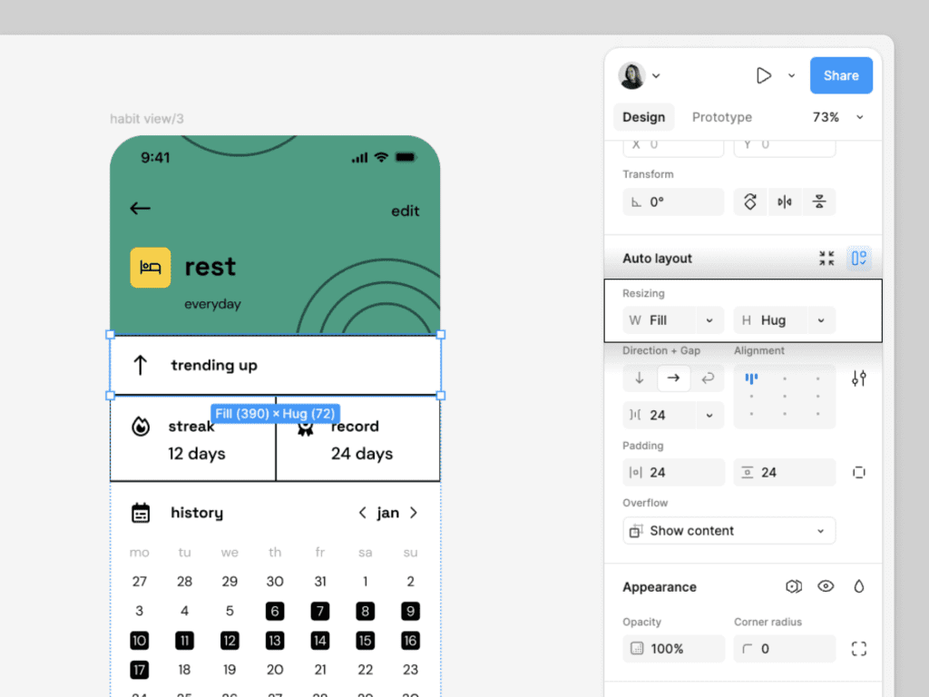 قلموم - تصویر نوشته آموزش تنظیمات Auto layout در فیگما 9 | اسفند 1ام, 1403