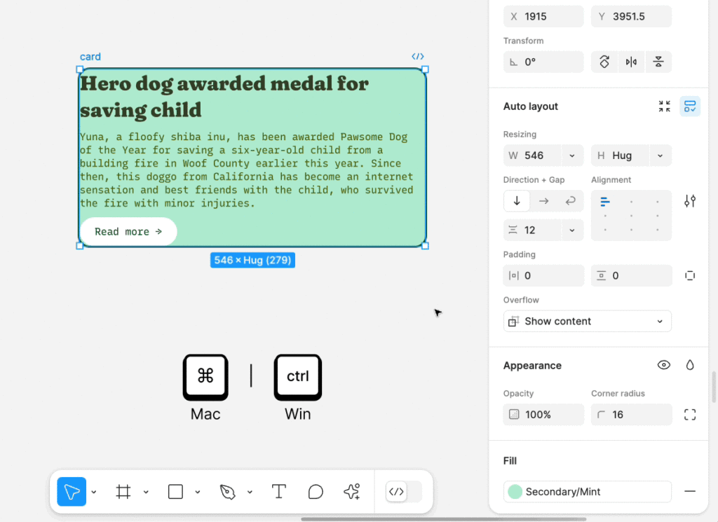 Auto layout در فیگما individual-padding