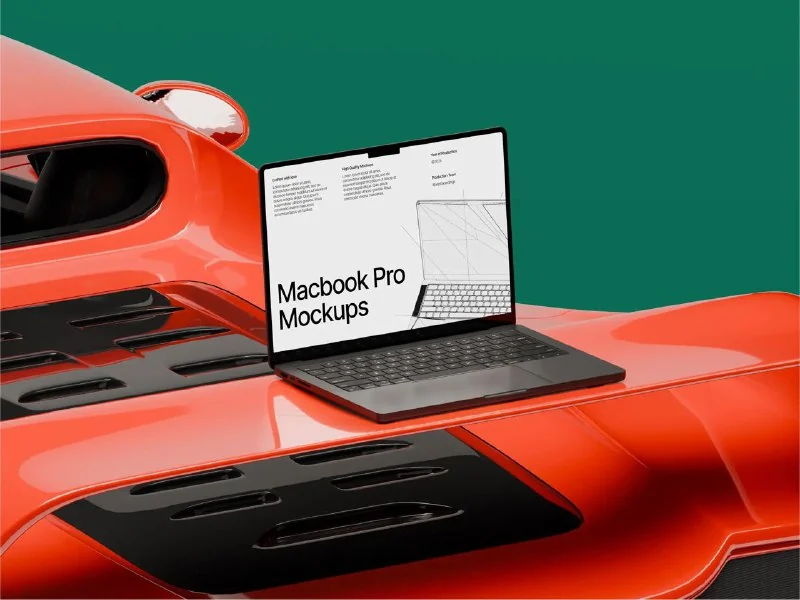 Macbook Pro Mockups: Automotive Edition 🕹 — تصویر ۱