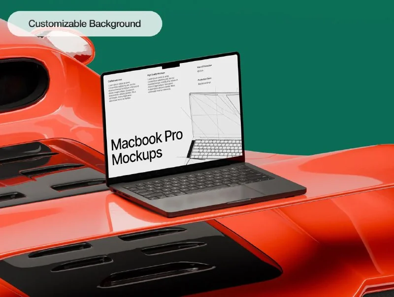 Macbook Pro Mockups: Automotive Edition 🕹 — تصویر ۴