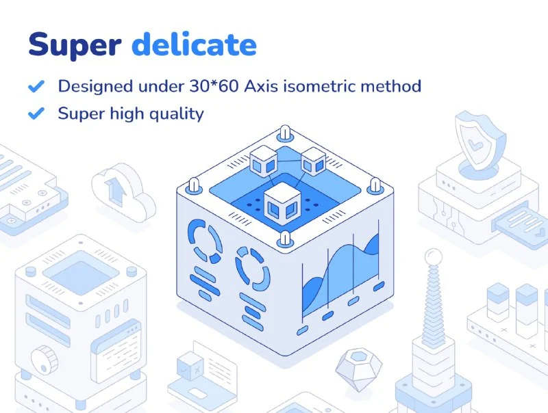 Outline Isometric Illustration Set by UI8 — تصویر ۲
