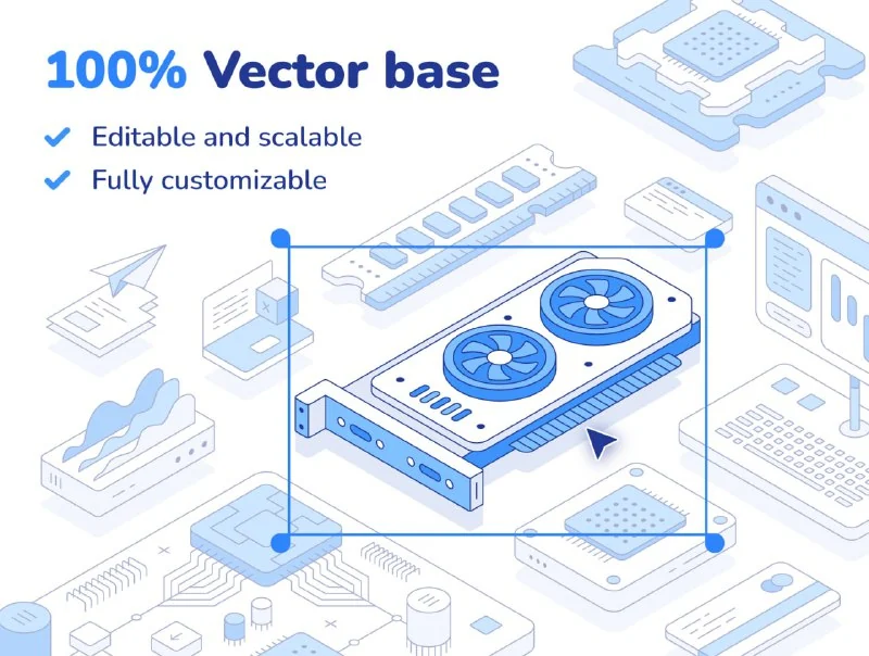 Outline Isometric Illustration Set by UI8 — تصویر ۳
