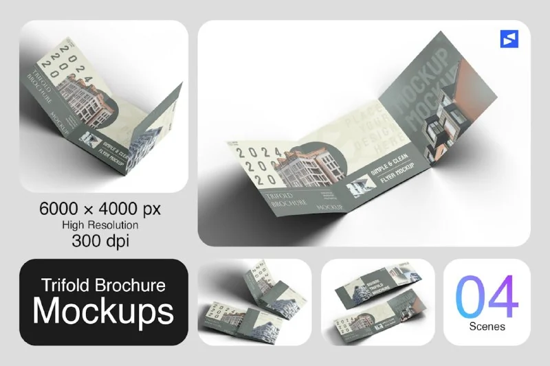 Trifold Brochure Mockups — تصویر ۱