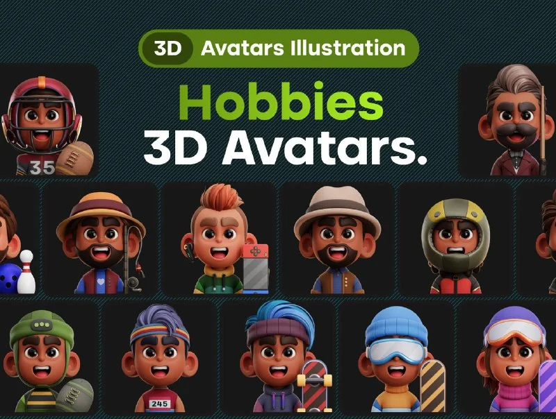 Hobbies 3D Avatars Illustration by Moehzack — تصویر ۲