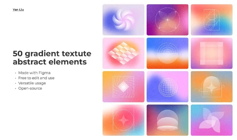 🎤50 Gradient Texture Abstract Elements 👑👑👑 — تصویر ۱