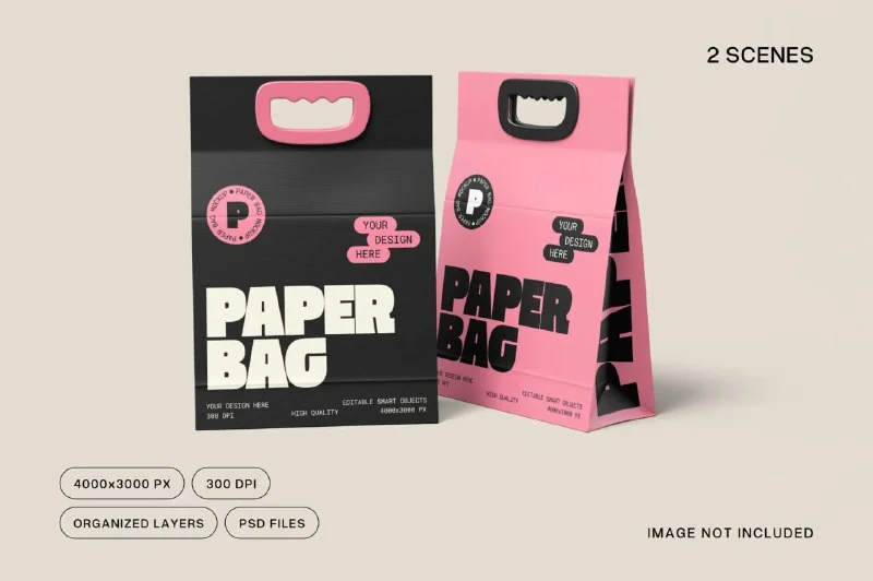 ⌨️ Paper bag mockups 🗣 — تصویر ۲
