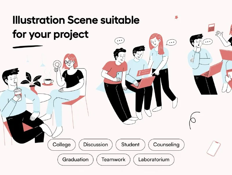 🚀Collegy – College & Education Illustration Set — تصویر ۴