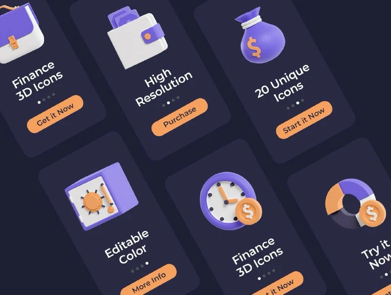 👑20 Finance 3D Icons — تصویر ۵