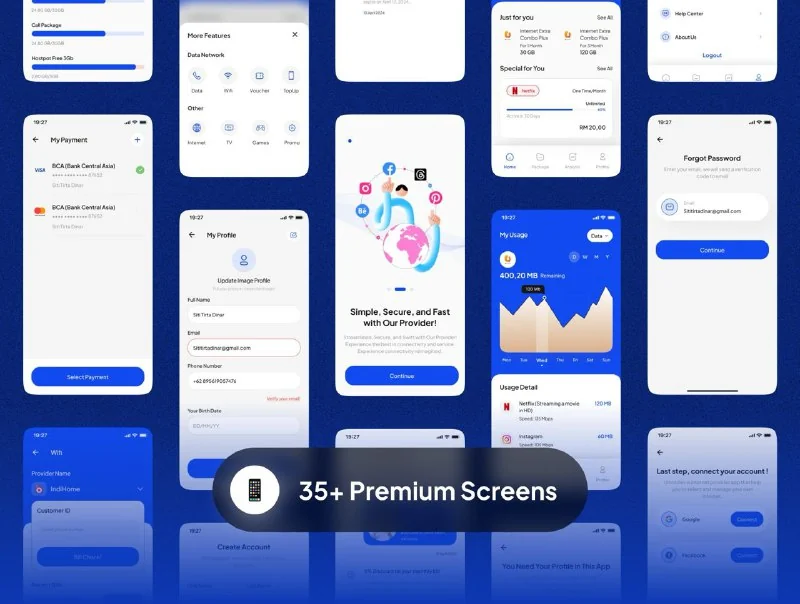 👑Fasto – Internet Provider App UI Kit — تصویر ۶