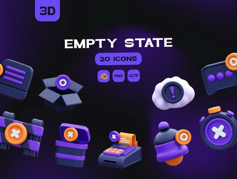 👑Empty State 3D Icon — تصویر ۱