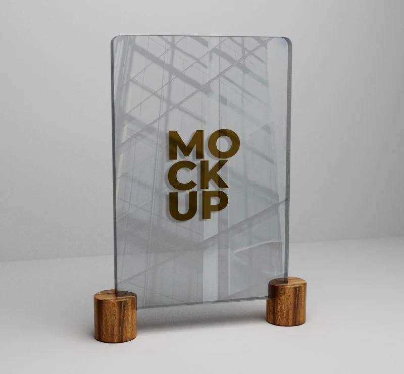 🎉Gold Logo mockup on glass — تصویر ۷
