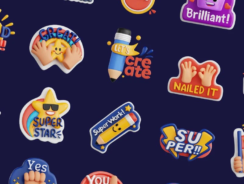 Good Vibe Stickers 3D Icon Set🎉 — تصویر ۲