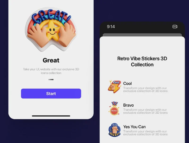 Good Vibe Stickers 3D Icon Set🎉 — تصویر ۴