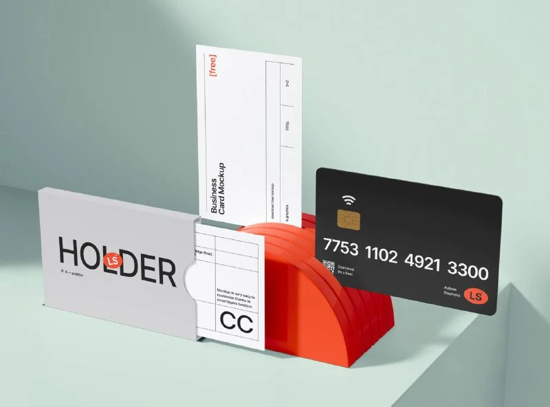 Cardholder-with-Cards-Mockup — تصویر ۱