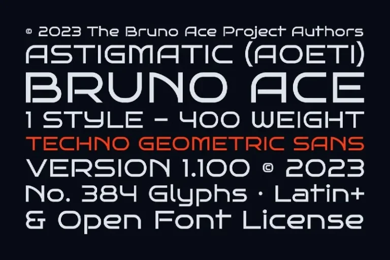 فونت Bruno Ace — Free Geometric Sans — تصویر ۲