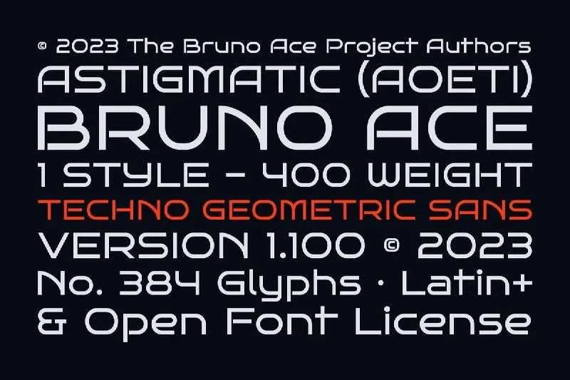 فونت Bruno Ace — Free Geometric Sans — تصویر ۲