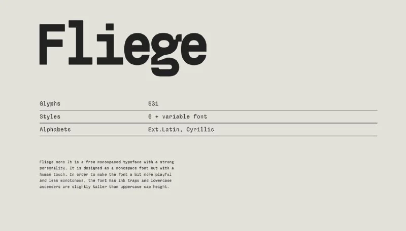 فونت Fliege — تصویر ۱