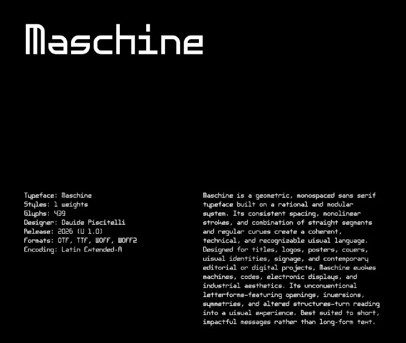فونت Maschine — تصویر ۱