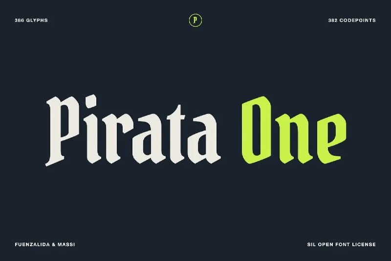 فونت Pirata One – Free Gothic Tattoo Font — تصویر ۱