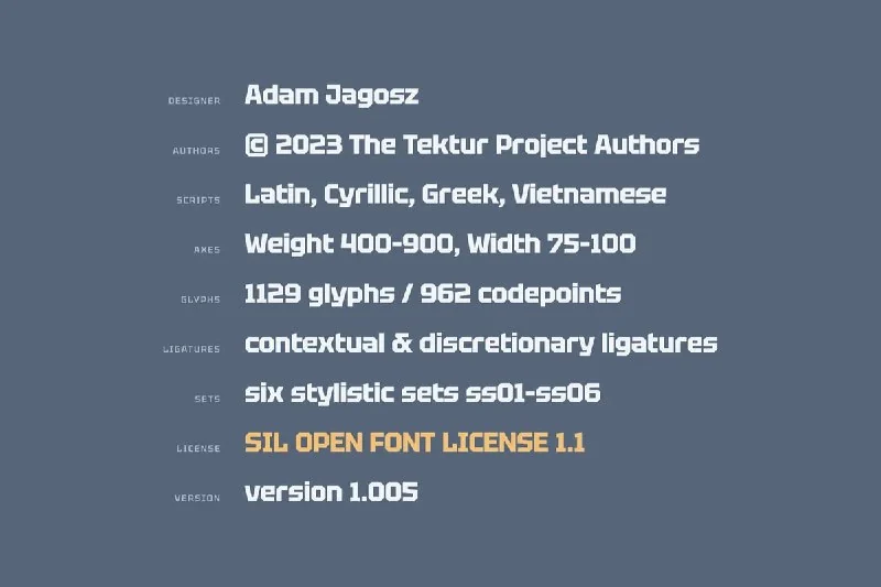 فونت Tektur — تصویر ۴