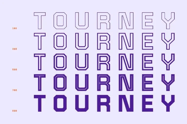 فونت Tourney – Free Outline Font Family — تصویر ۲