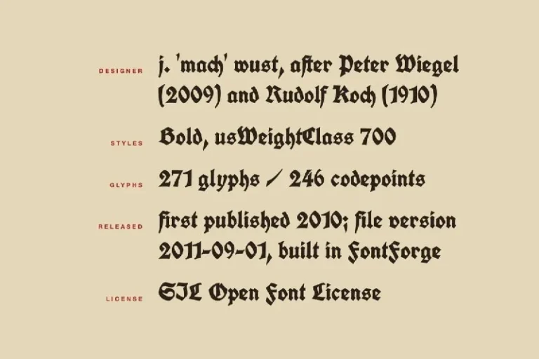 فونت Unifraktur Cook – Free German Gothic Font — تصویر ۳