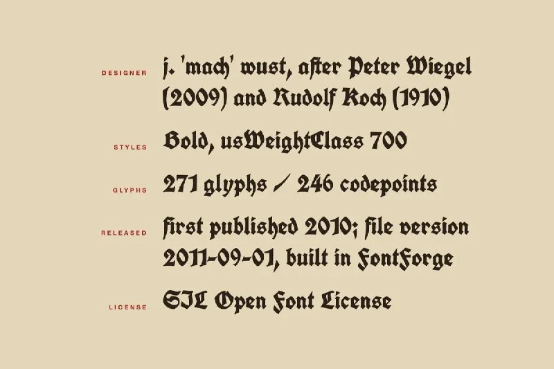 فونت Unifraktur Cook – Free German Gothic Font — تصویر ۳